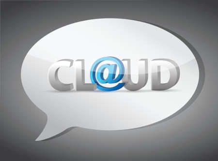 cloud at sign speech bubble illustration design over whiteのイラスト素材