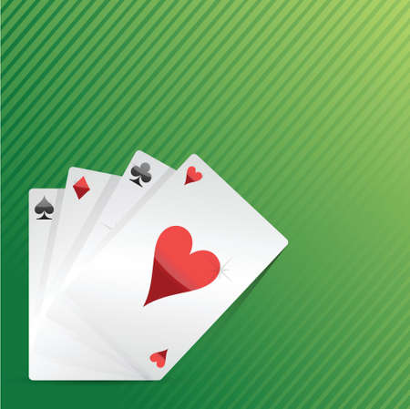 Cards and pack of playing cards on the table illustrationのイラスト素材