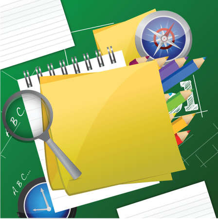 Office and student accessories graphic illustration designのイラスト素材