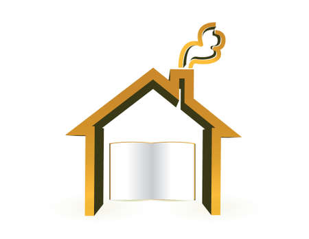 house book, symbol education illustration design over whiteのイラスト素材