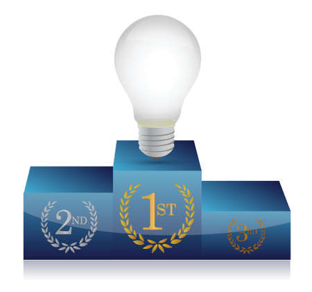 idea winner's podium illustration design on white backgroundのイラスト素材
