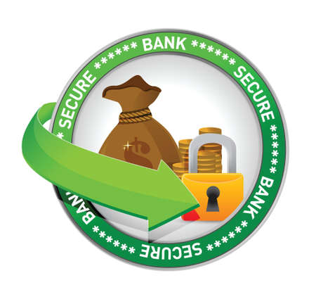 bank secure Money icon seal illustration designのイラスト素材