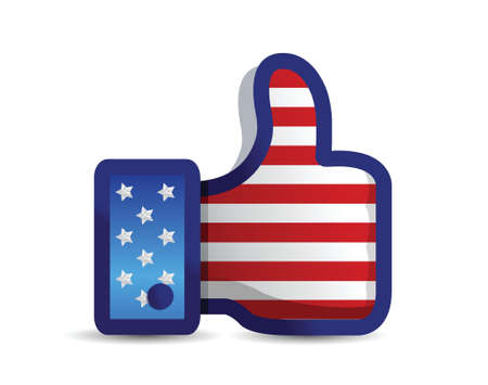 USA united States thumb up like hand illustration designのイラスト素材