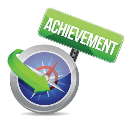 achievement Glossy Compass illustration design over whiteのイラスト素材