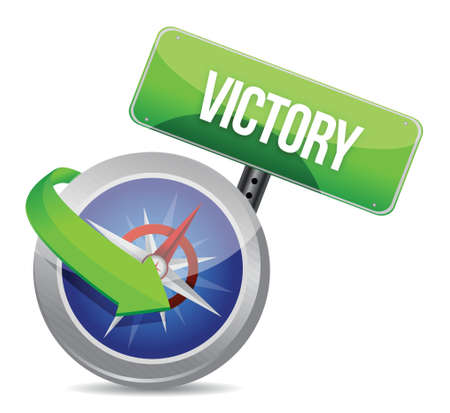 victory Glossy Compass illustration design over whiteのイラスト素材