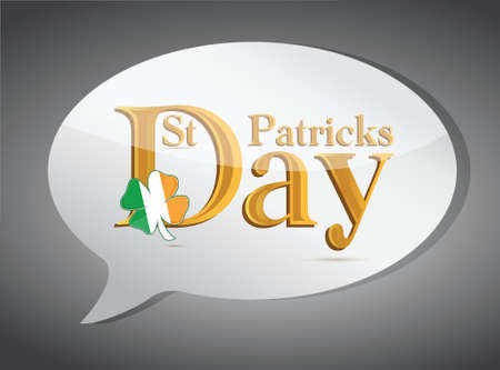 saint patricks speech bubble illustration design over whiteのイラスト素材