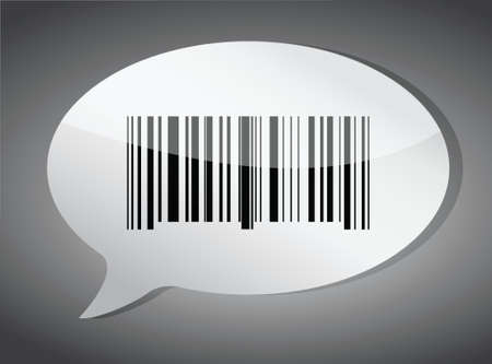 Barcode label speech bubble illustration design over a dark backgroundのイラスト素材