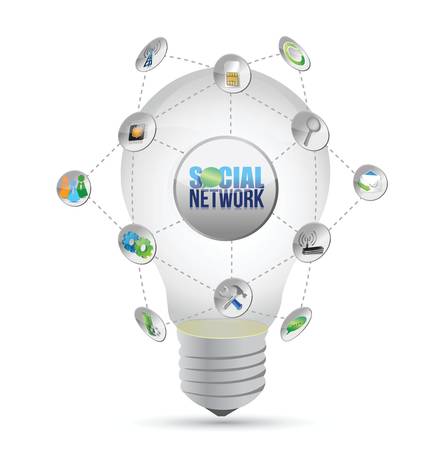 social media network idea illustration design over a white backgroundのイラスト素材