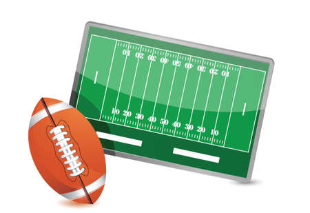 Football field tactic table, Football balls illustration design over whiteのイラスト素材