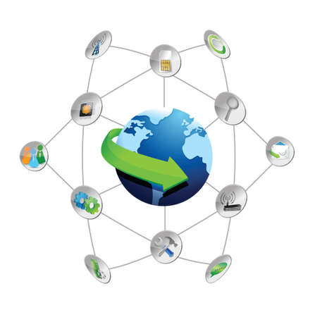 international network connection illustration design over a white backgroundのイラスト素材