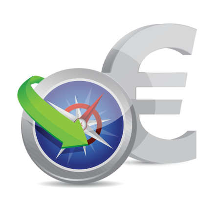 euro Compass currency exchange direction illustration designのイラスト素材