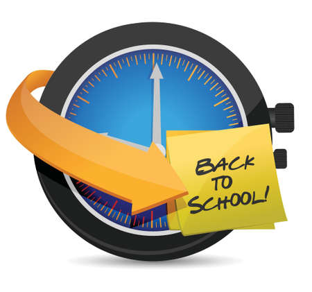 time to go Back to school post an clock illustration design.のイラスト素材