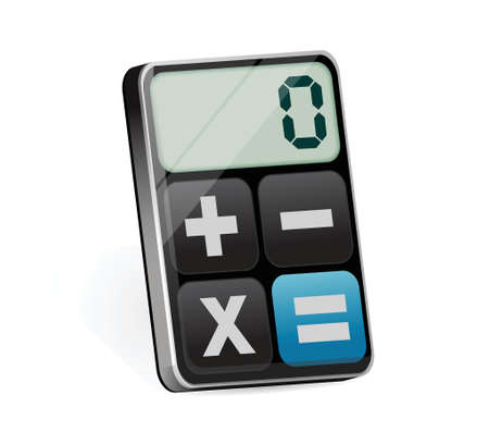 clean modern calculator illustration design over whiteのイラスト素材