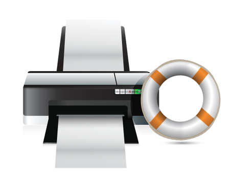 printer sos concept illustration design over a white background