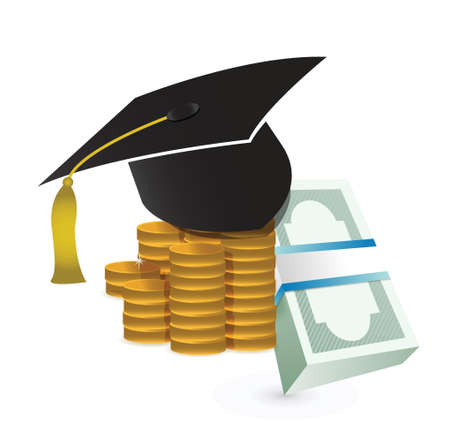 tuition fee. education costs concept illustration design over whiteのイラスト素材