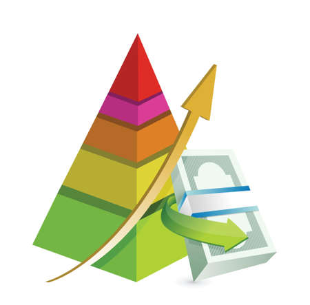 financial pyramid chart illustration design over a white backgroundのイラスト素材