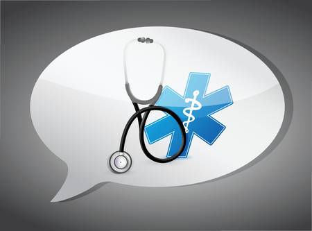 medical communication concept with a Stethoscope illustration design over whiteのイラスト素材