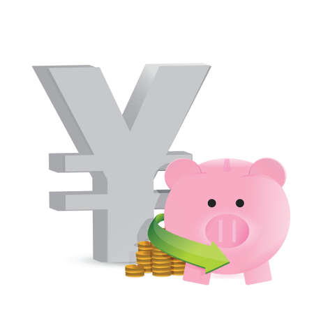 yen savings profits illustration design over a white backgroundのイラスト素材