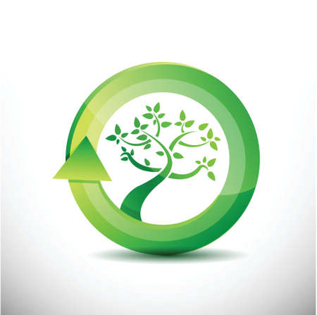 environment tree eco friendly concept illustration designのイラスト素材