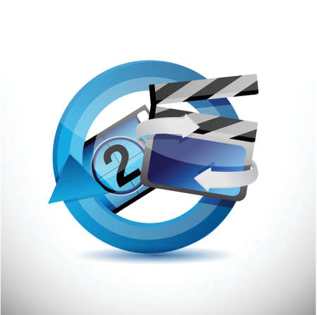 cinematography 360 design concept illustration design over whiteのイラスト素材