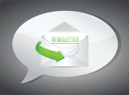 newsletter email information concept illustration design over whiteのイラスト素材