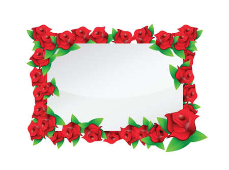 flower red frame illustration design over a white backgroundのイラスト素材