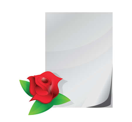 red rose love letter illustration design over a white backgroundのイラスト素材