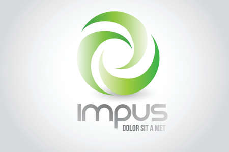 eco leaves Business round logo symbol illustration design over whiteのイラスト素材