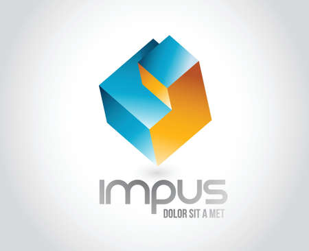 Abstract logo template. Logic puzzle cube illustration designのイラスト素材