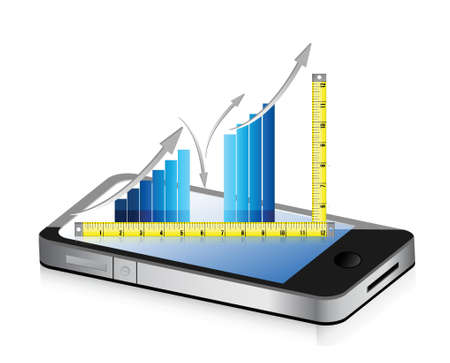 technology Tape measure bar graph concept illustration design over whiteのイラスト素材
