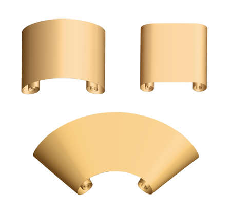 Ancient scrolls illustration design over a white backgroundのイラスト素材