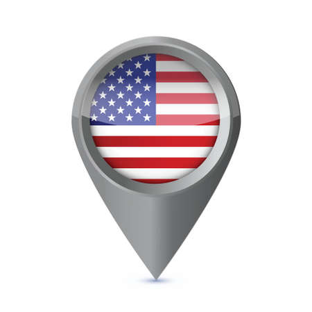 Glossy colorful USA map application point symbol illustration designのイラスト素材