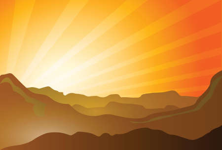 desert with dunes and mountains illustration designのイラスト素材