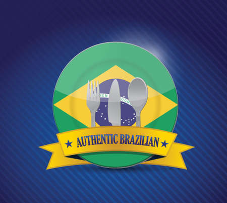 Traditional brazilian restaurant , menu illustration design over blueのイラスト素材