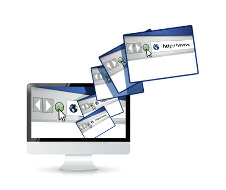 computer internet sites connection illustration design over whiteのイラスト素材