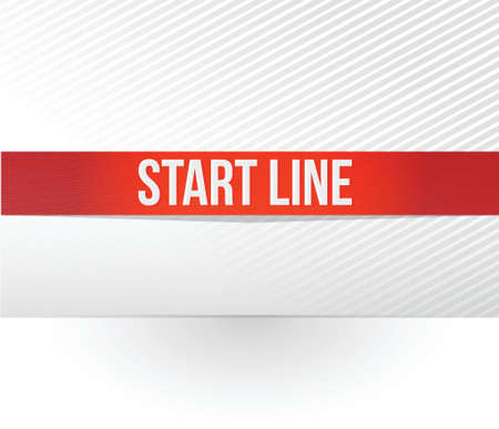 start line red tape illustration design over a white backgroundのイラスト素材