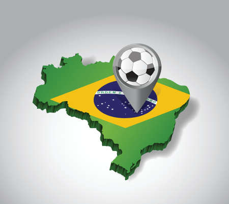 brazil. Brazilian soccer concept illustration design over whiteのイラスト素材