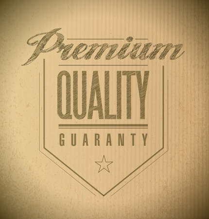 premium quality seal banner illustration design over a cardboard textureの写真素材