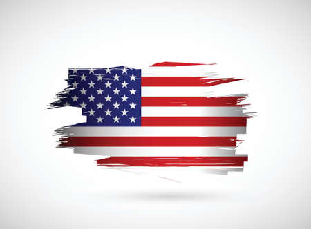 creative ink splash american flag design illustration designのイラスト素材
