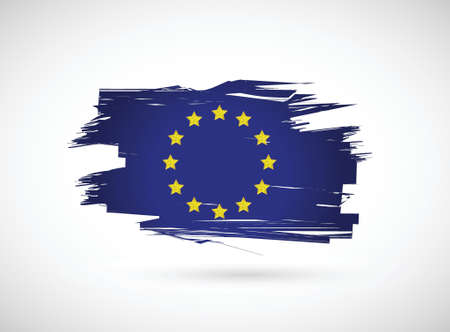 european ink flag illustration design on white backgroundのイラスト素材