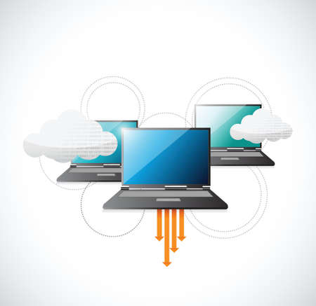 cloud computing online connection illustration design over whiteのイラスト素材