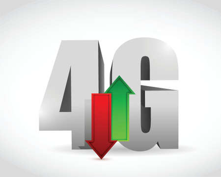4g connection. illustration design over a white backgroundのイラスト素材