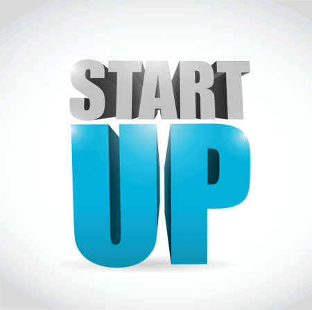 start up text illustration design over a white backgroundのイラスト素材