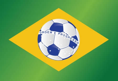 brazil soccer ball flag illustration design graph sport conceptのイラスト素材