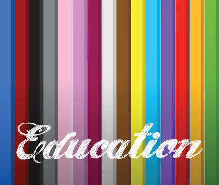 color pencils and the word education on top. illustration designのイラスト素材