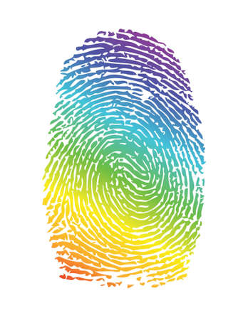 rainbow pride thumbprint. fingerprint illustration design over whiteのイラスト素材