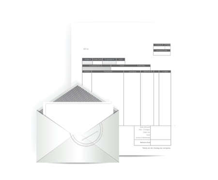 invoice receipt mail illustration design over a white backgroundのイラスト素材