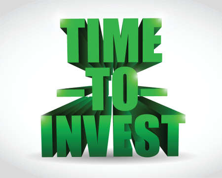 time to invest text illustration design over whiteのイラスト素材