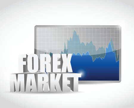 forex market business graph illustration design over whiteのイラスト素材