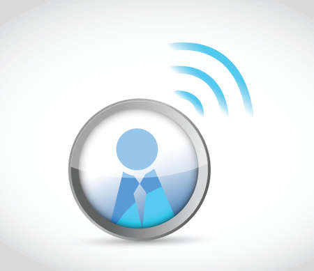 icon button with a wifi connection. illustration design over whiteのイラスト素材